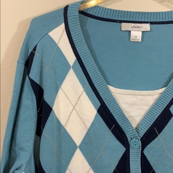 Argyle cardi, Sz 3X - Picture 4 of 7